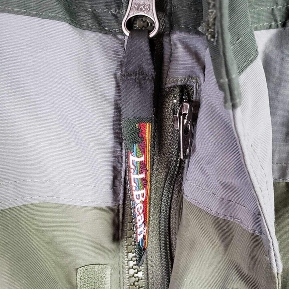 LL Bean Jacket Classic Full Zip Lined Nylon Mens Small Green Hood Midweight - Picture 10 of 11